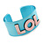 Light Blue/ Pale Pink 'LOL' Acrylic Cuff Bracelet Bangle (Adult Size) - 19cm - view 5