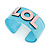 Light Blue/ Pale Pink 'LOL' Acrylic Cuff Bracelet Bangle (Adult Size) - 19cm - view 2