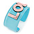 Light Blue/ Pale Pink 'LOL' Acrylic Cuff Bracelet Bangle (Adult Size) - 19cm - view 3