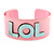 Light Pink/ Pale Blue 'LOL' Acrylic Cuff Bracelet Bangle (Adult Size) - 19cm