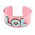 Light Pink/ Pale Blue 'LOL' Acrylic Cuff Bracelet Bangle (Adult Size) - 19cm - view 6