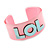 Light Pink/ Pale Blue 'LOL' Acrylic Cuff Bracelet Bangle (Adult Size) - 19cm - view 5