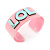 Light Pink/ Pale Blue 'LOL' Acrylic Cuff Bracelet Bangle (Adult Size) - 19cm - view 7