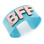 Light Blue/ Pale Pink 'BFF' Acrylic Cuff Bracelet Bangle (Adult Size) - 19cm L - view 2