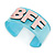 Light Blue/ Pale Pink 'BFF' Acrylic Cuff Bracelet Bangle (Adult Size) - 19cm L - view 7
