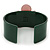Dark Green, Pink Crystal Acrylic 'Gingerbread Man' Cuff Bracelet - 19cm L - view 4
