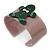 Beige, Dark Green Crystal Acrylic 'Gingerbread Man' Cuff Bracelet - 19cm L - view 5