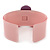 Light Pink, Purple Crystal Acrylic 'Gingerbread Man' Cuff Bracelet - 19cm L - view 2