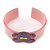 Light Pink, Purple Crystal Acrylic 'Gingerbread Man' Cuff Bracelet - 19cm L - view 4