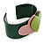 Dark Green, Pink, Salad Green Acrylic, Austrian Crystal Hearts Cuff Bracelet - 19cm L - view 4