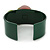Dark Green, Pink, Salad Green Acrylic, Austrian Crystal Hearts Cuff Bracelet - 19cm L - view 5