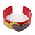 Magenta, Yellow, Purple Acrylic, Austrian Crystal Hearts Cuff Bracelet - 19cm L - view 4