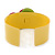 Yellow, Magenta, Salad Green Acrylic, Austrian Crystal Hearts Cuff Bracelet - 19cm L - view 6