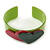 Salad Green, Magenta, Dark Green Acrylic, Austrian Crystal Hearts Cuff Bracelet - 19cm L - view 2