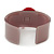 Beige, Pink, Magenta Acrylic, Austrian Crystal Hearts Cuff Bracelet - 19cm L - view 5