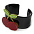 Black, Light Green, Red Crystal Cherry Acrylic Cuff Bracelet - 19cm L - view 3