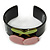 Black, Light Green, Pink Crystal Cherry Acrylic Cuff Bracelet - 19cm L - view 2