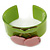 Light Green, Pink Crystal Cherry Acrylic Cuff Bracelet - 19cm L - view 3