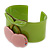 Light Green, Pink Crystal Cherry Acrylic Cuff Bracelet - 19cm L - view 4
