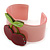 Pink, Light Green, Red Crystal Cherry Acrylic Cuff Bracelet - 19cm L - view 5