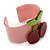 Pink, Light Green, Red Crystal Cherry Acrylic Cuff Bracelet - 19cm L - view 6