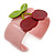 Pink, Light Green, Red Crystal Cherry Acrylic Cuff Bracelet - 19cm L - view 4