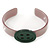 Beige, Dark Green Acrylic Button Cuff Bracelet - 19cm L - view 4