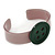 Beige, Dark Green Acrylic Button Cuff Bracelet - 19cm L - view 5