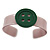 Beige, Dark Green Acrylic Button Cuff Bracelet - 19cm L - view 3