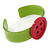 Light Green, Magenta Acrylic Button Cuff Bracelet - 19cm L - view 4