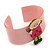 Light Pink, Yellow, Deep Pink, Green Dolly Acrylic Wide Cuff Bracelet - 19cm L - view 4