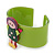 Light Green, Yellow, Pink Dolly Acrylic Wide Cuff Bracelet - 19cm L - view 7