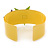 Yellow Acrylic Cuff Bracelet With Crystal Double Star Motif (Purple, Light Green) - 19cm L - view 4