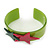 Light Green Acrylic Cuff Bracelet With Crystal Double Star Motif (Deep Pink, Dark Green) - 19cm L - view 4