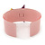 Light Pink Acrylic Cuff Bracelet With Crystal Double Star Motif (Purple, Yellow) - 19cm L - view 4
