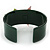 Dark Green Acrylic Cuff Bracelet With Crystal Double Star Motif (Pink, Light Green) - 19cm L - view 6