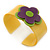 Yellow, Purple, Light Green 'Modern Flower' Acrylic Cuff Bracelet - 19cm L - view 5