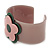 Beige, Light Pink, Dark Green 'Modern Flower' Acrylic Cuff Bracelet - 19cm L - view 7
