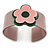 Beige, Light Pink, Dark Green 'Modern Flower' Acrylic Cuff Bracelet - 19cm L - view 2