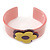 Light Pink, Purple, Yellow 'Modern Flower' Acrylic Cuff Bracelet - 19cm L - view 5