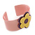 Light Pink, Purple, Yellow 'Modern Flower' Acrylic Cuff Bracelet - 19cm L - view 7