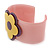 Light Pink, Purple, Yellow 'Modern Flower' Acrylic Cuff Bracelet - 19cm L - view 4