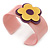 Light Pink, Purple, Yellow 'Modern Flower' Acrylic Cuff Bracelet - 19cm L - view 3