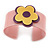Light Pink, Purple, Yellow 'Modern Flower' Acrylic Cuff Bracelet - 19cm L - view 2