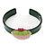 Dark Green, Light Pink, Light Green Acrylic, Austrian Crystal Cupcake Cuff Bracelet - 19cm L - view 5
