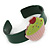 Dark Green, Light Pink, Light Green Acrylic, Austrian Crystal Cupcake Cuff Bracelet - 19cm L - view 4