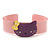 Light Pink, Purple Acrylic 'Kitty' Cuff Bracelet - 19cm L