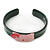 Dark Green, Pink Acrylic 'Kitty' Cuff Bracelet - 19cm L - view 5