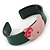 Dark Green, Pink Acrylic 'Kitty' Cuff Bracelet - 19cm L - view 4