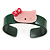 Dark Green, Pink Acrylic 'Kitty' Cuff Bracelet - 19cm L - view 2